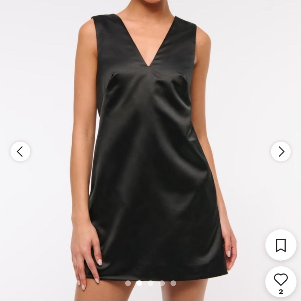 Abercrombie and Fitch Satin Black Sleeveless Dress